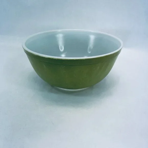 Vintage Pyrex 403 Avocado Olive Green Mixing Bowl 1/2 Qt Milk Glass